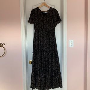 Black floral maxi dress by Piper and Scoot